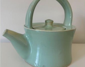 Handgemachte keramische Teal Teekanne mit Deckel