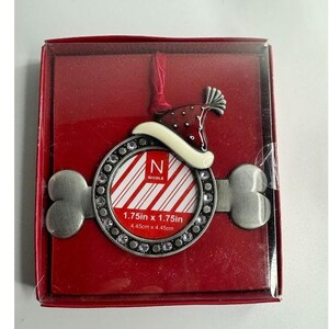 Christmas Ornament for Dog Picture Dog Bone Silver Tree Decor