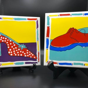 Couples Trivet/Cork back coaster/Fun Red Shoes