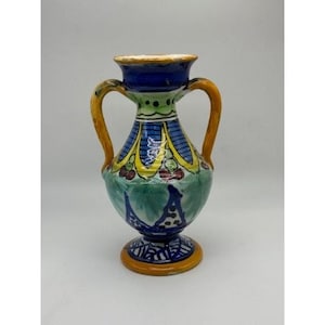 Painted Italian Pottery Vase Home Decor