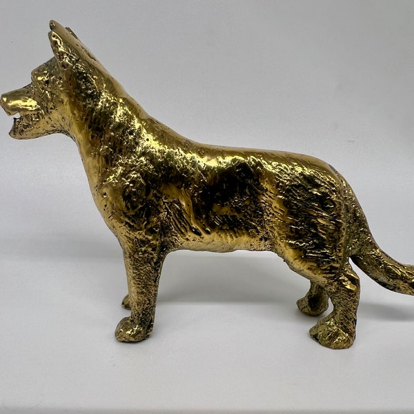 Vintage Brass German Shepherd Figurine