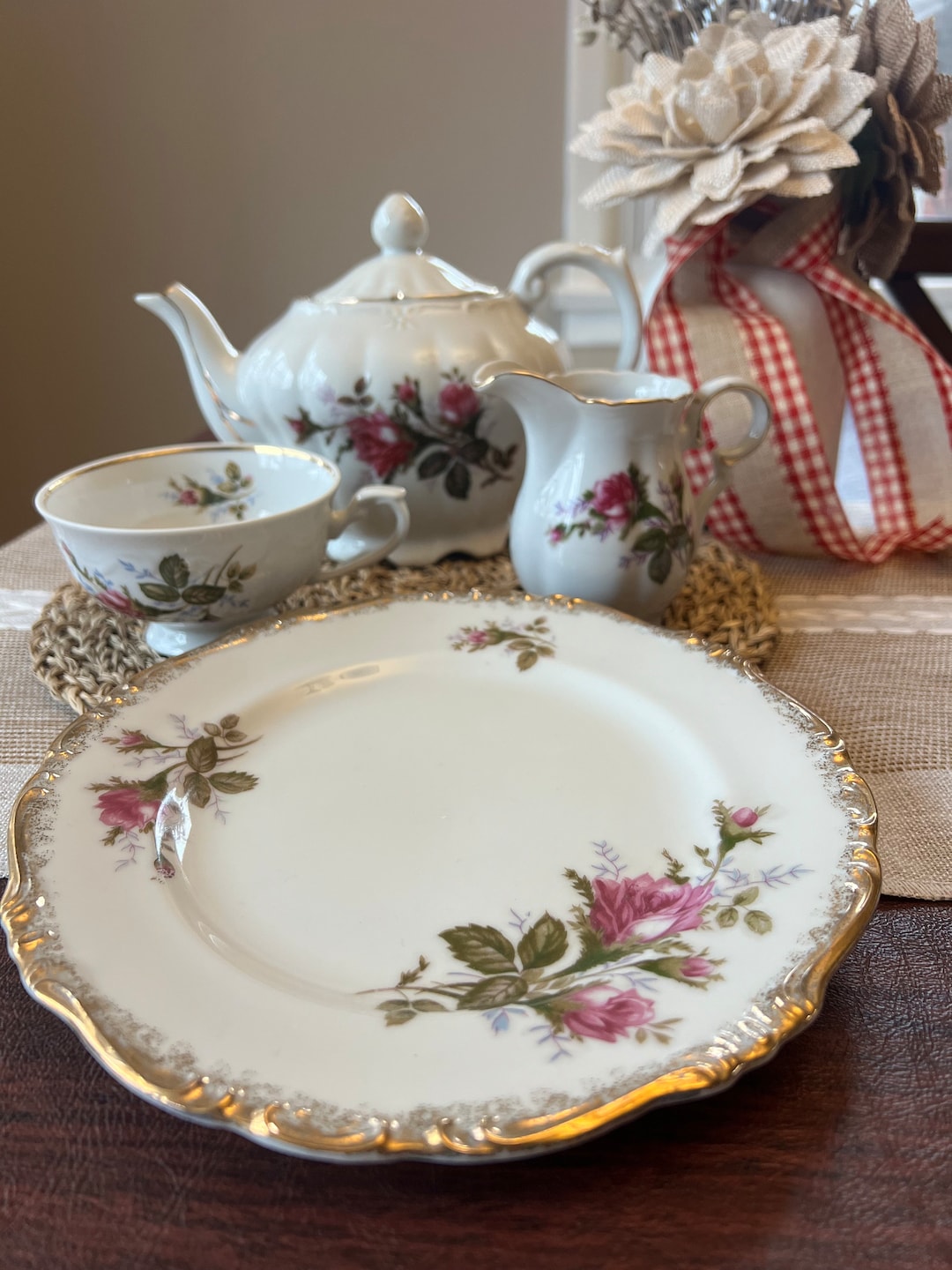Tea For One Roses Tea for One, Pink Roses Buds Tea Set Lot - Etsy
