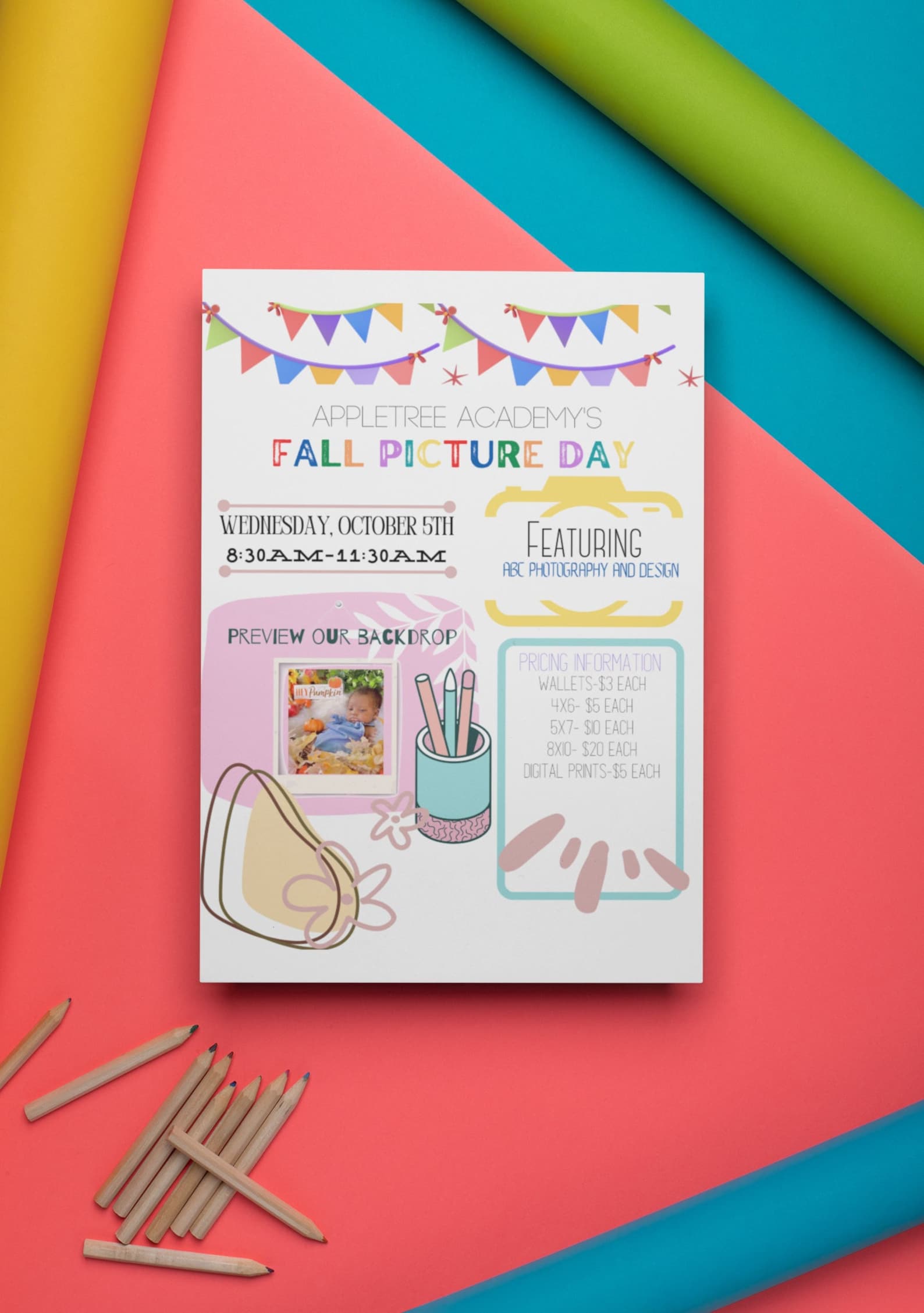 School Picture Day Flyer, Editable Picture Day Flyer, Photography Flyer