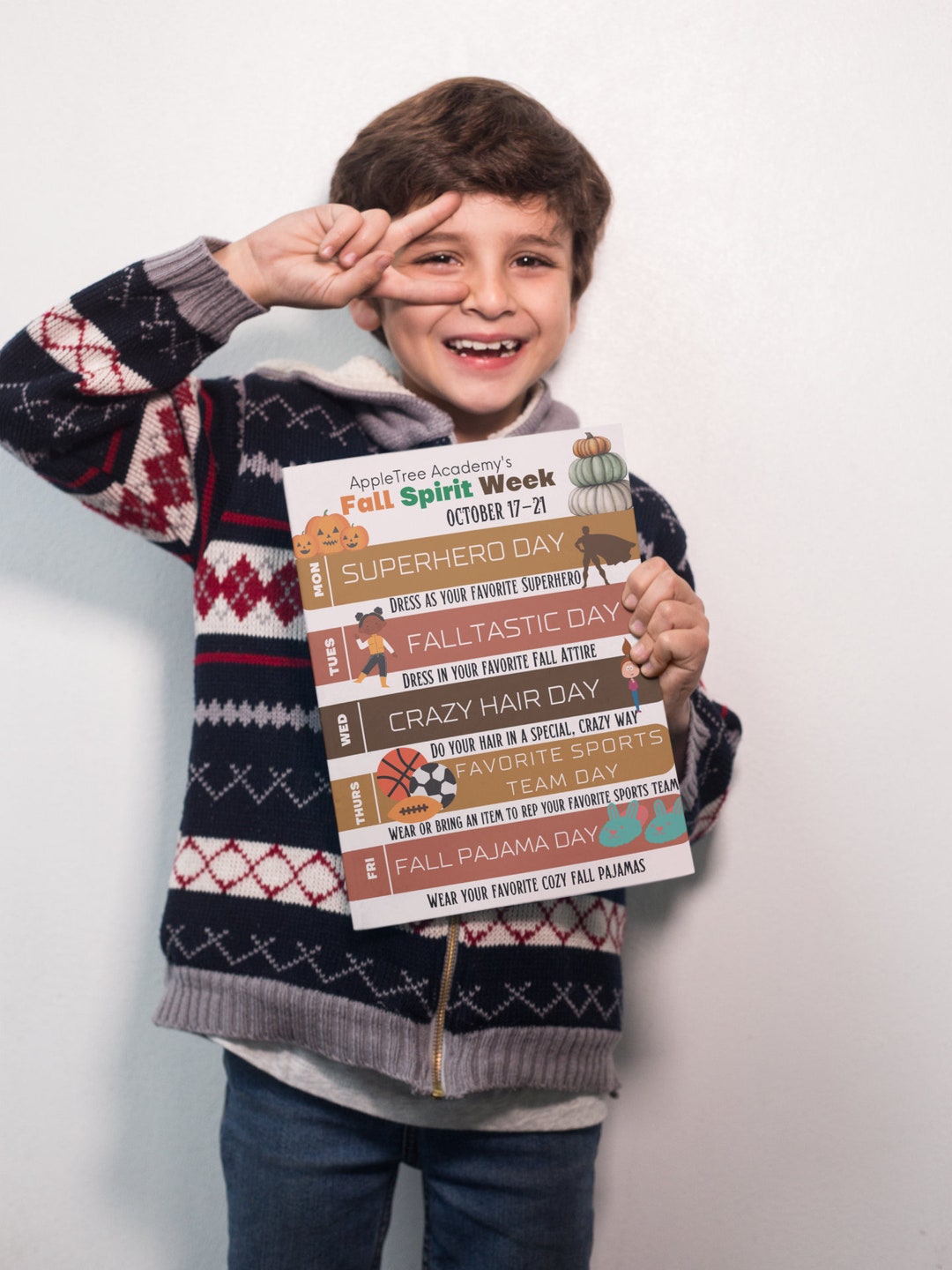 School Spirit Week, Fall Spirit Week Itinerary Schedule, Preschool