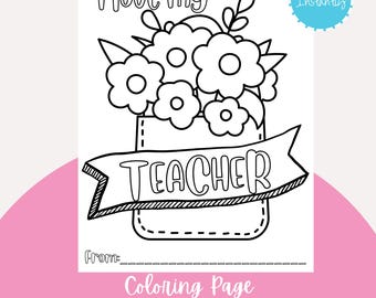 Teacher Appreciation Week Coloring Pages | Printable Teacher Gift | End of School Year Coloring Sheets | Valentines for Teacher