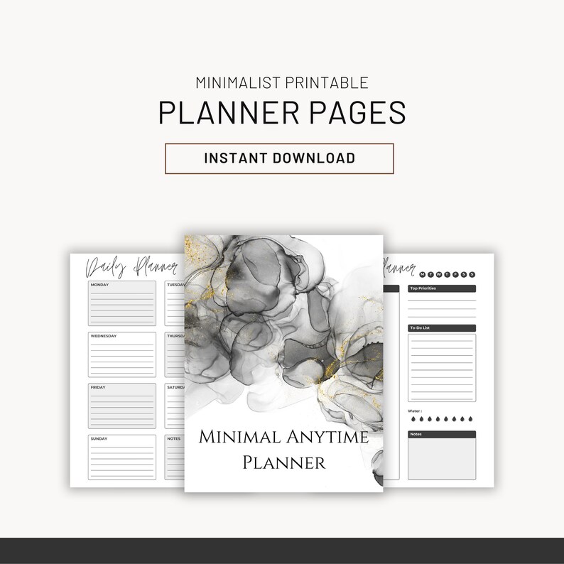 Minimal Printable Planner Planner Bundle Monthly Weekly - Etsy