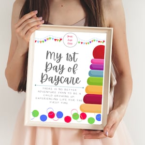 My First Day of Daycare Sign, Back to School, Printable Sign, Preschool First Day, Printable First Day of School Sign, Instant  Download