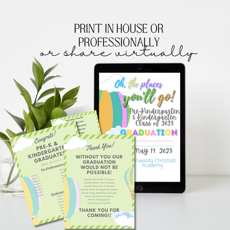 Editable Preschool Graduation Program Template, Pre-k/kindergarten