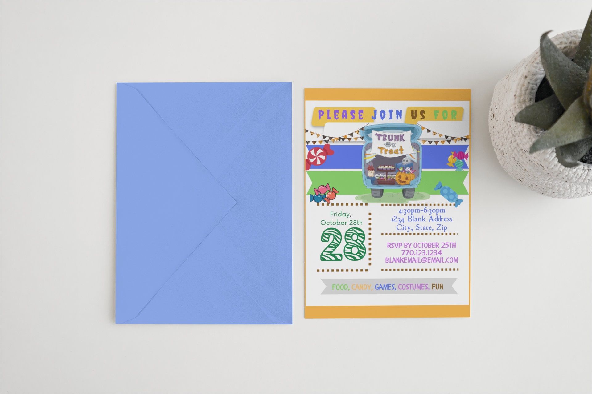 Trunk or Treat Flyer, Trunk or Treat Template, Fully Customizable ...