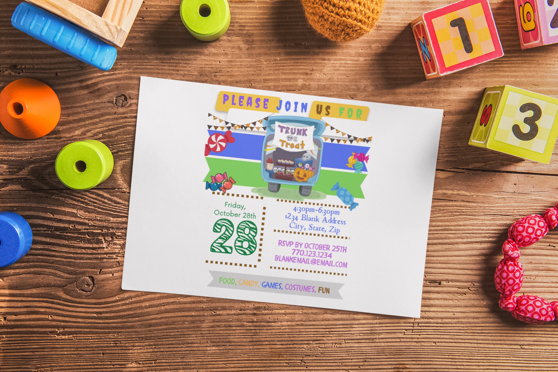 Trunk or Treat Flyer, Trunk or Treat Template, Fully Customizable ...