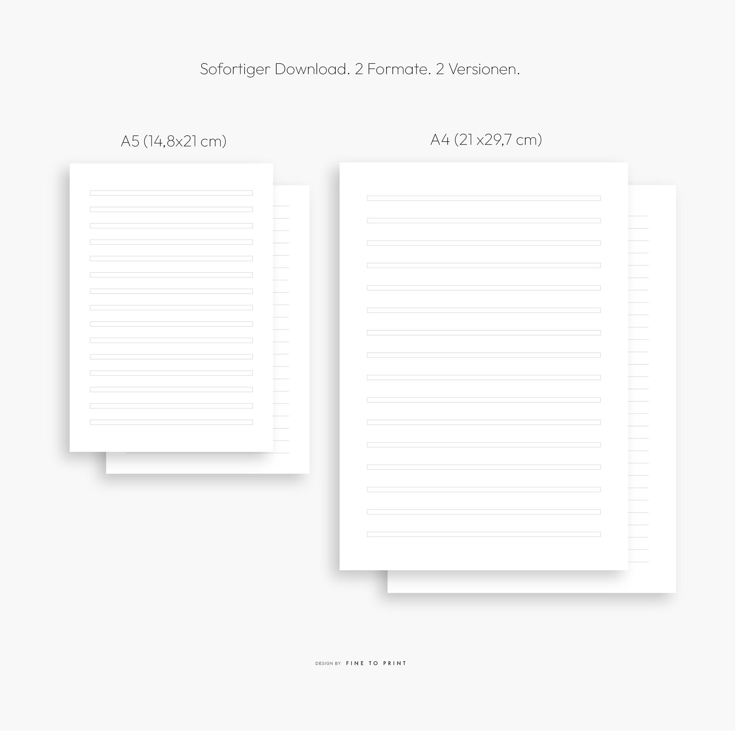 Printable Lined Paper PDF, School, Second Graders, Preschool, Lines ...