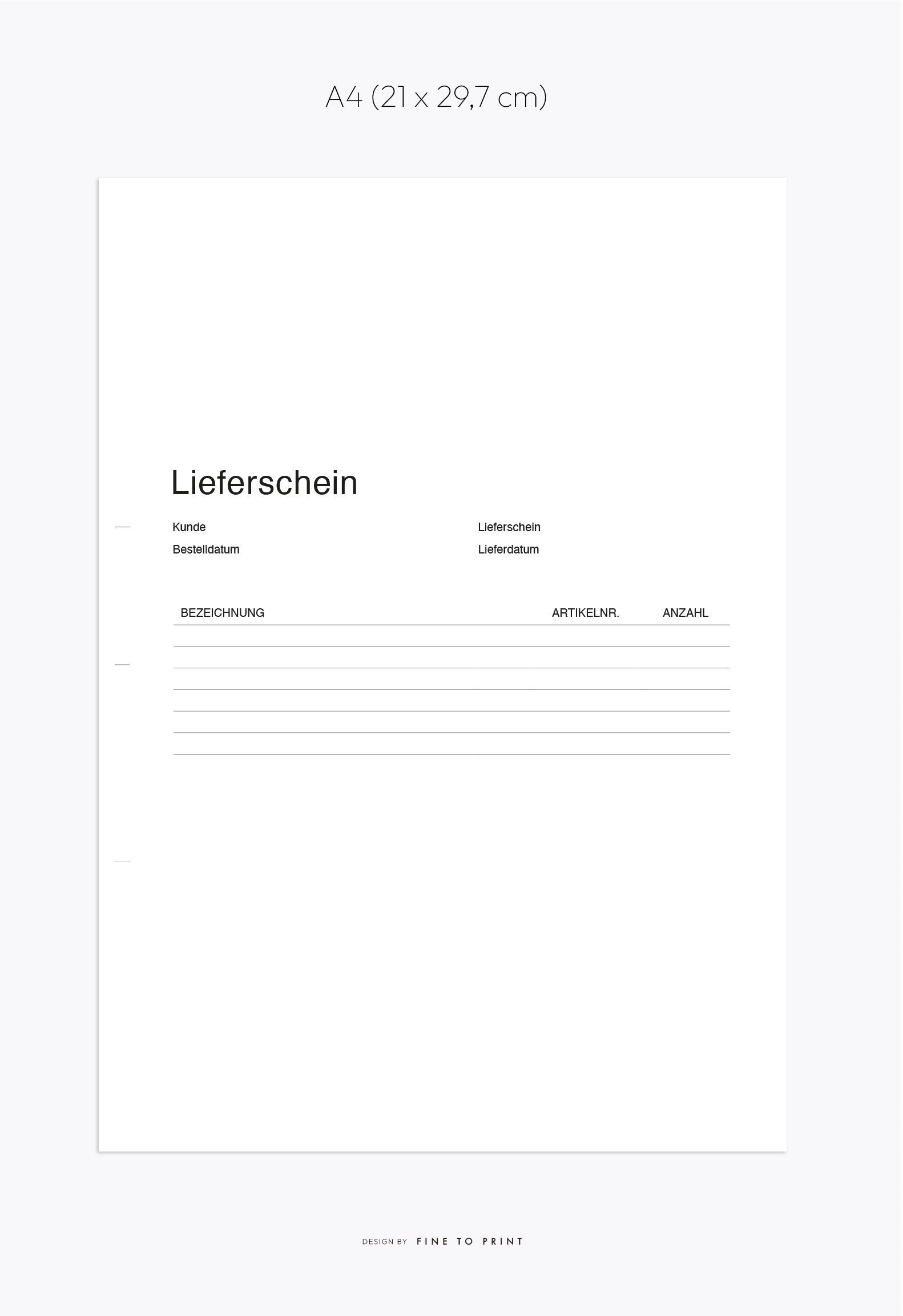 Lieferschein Muster A4