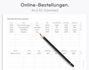 Online Bestellungen, Online Shopping, Internet Shopping, zum Ausdrucken, PDF, Download, deutsch