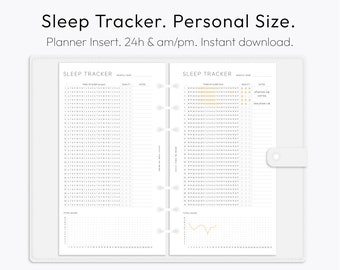 Sleep Tracker, Personal Size, Planner Inserts, Monthly Sleep Chart, Sleeping Log, Printable, Downloadable PDF, Sleep Journal, A4, Letter