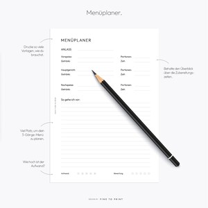 Recipe Template, Recipe Sheet, Recipe Book, Meal Planner, A4, A5 PDF, Download, German image 3