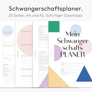 Pregnancy Planner, Printable, Printable Pregnancy Journal, Pregnancy Organizer, Download, A4, A3, German