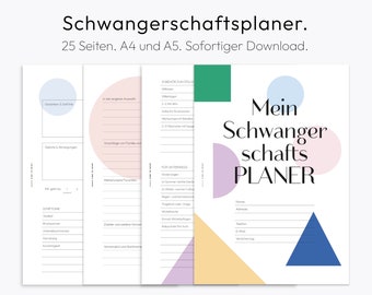 Pregnancy Planner, Printable, Printable Pregnancy Journal, Pregnancy Organizer, Download, A4, A3, German