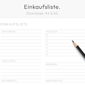 Puede incluir: Una plantilla de lista de la compra imprimible con categorías para frutas y verduras, carne y pescado, productos lácteos, productos de panadería y comidas. La plantilla está dividida en dos columnas, con la columna de la izquierda enumerando las categorías y la columna de la derecha proporcionando espacio para escribir los artículos. La plantilla está diseñada para su uso con tamaños de papel A4 y A5.