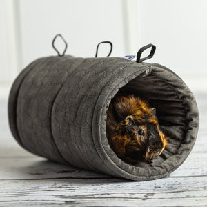 Cozy Round Pet Tunnel for guinea pig, rat, chinchilla -  hanging fabric tunnel for the cage, ideal as a swing or hammock