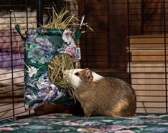 Hay feeder / hay bag for rabbits, guinea pigs and chinchillas - cage accessories