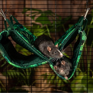 Upholstery Fabric Hammock for Rats, Sugar Gliders, Degus, Guinea Pigs & Chinchillas - Premium Fleece Cage Accessories