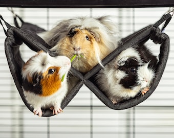 EASY CLEAN Hängematte mit Keller für Meerschweinchen, Ratten, Chinchillas, Degus - Hängematte für Meerschweinchen, Hängematte für Ratte