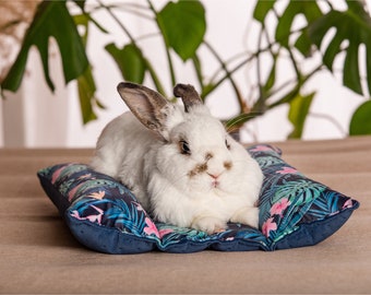 Bunny snug bed, cute rabbit bed, pillow for rabbits and ferrets - flop bed