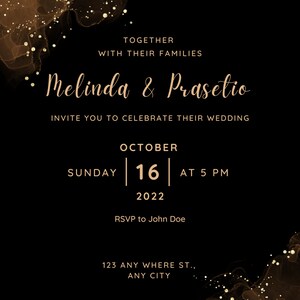 Invitación digital boda, fiesta, recepción, compromiso