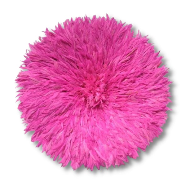 Juju Hat Authentic Fuchsia Pink [5 sizes] Bamileké Feather Wall Decoration | African Touch Decor