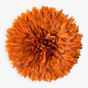 Authentic juju hat orange [5 sizes: 4&quot;, 20&quot;, 26&quot;, 32&quot;, 40&quot;]  African Handmade Bamileke Wall Art Decor Abundance Housewarming Gift Idea