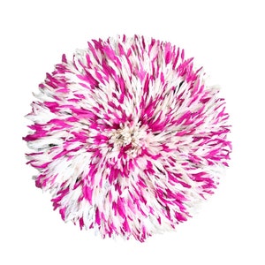 Authentic Juju Hat withe Pink Fuchsia [5 sizes : 14&quot;, 20&quot;, 26&quot;, 32&quot;, 40&quot;] wall hanging decor handmade abundance Bamileke art bedroom decor