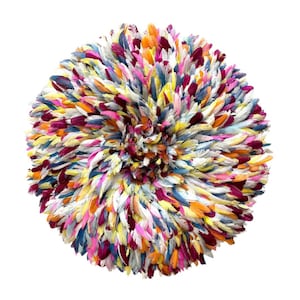 Juju hat multicolor pastel pink accent [5 sizes available: 14&quot;, 20&quot;, 26&quot;, 32&quot;,40&quot;] housewarming decoration Authentic Bamileke Cameroon