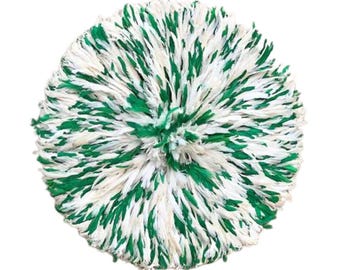 Authentic juju hat white green [5 sizes: 14", 20", 26", 32", 40"] large African Bamileke wall Abundance decoration housewarming gift idea