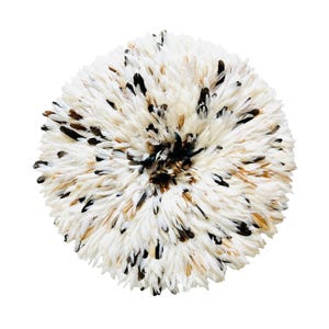 Juju Hat Authentique Blanc Beige Brun [5 tailles au choix : 35, 50, 65, 80 et 100 cm] Décoration Murale Bamiléké Afrique fait main wall art