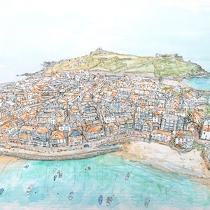 St Ives From Above - Art Print