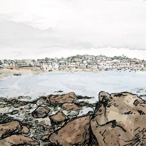 Town Beach from the rocks, St Mary&#39;s- Art Print