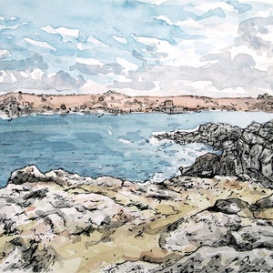 Bryher overlooking Tresco, Isles of Scilly - Art Print