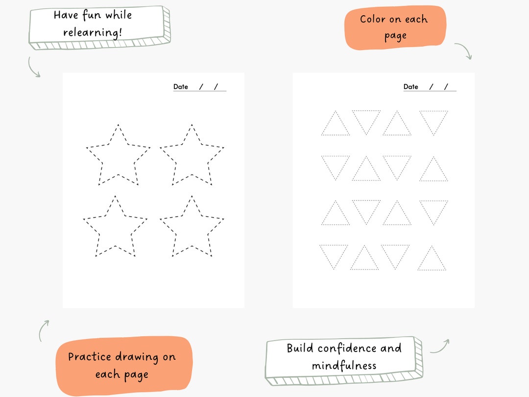 Printable Tracing Pages tracing Shapes for Stroke, Aphasia, and Brain