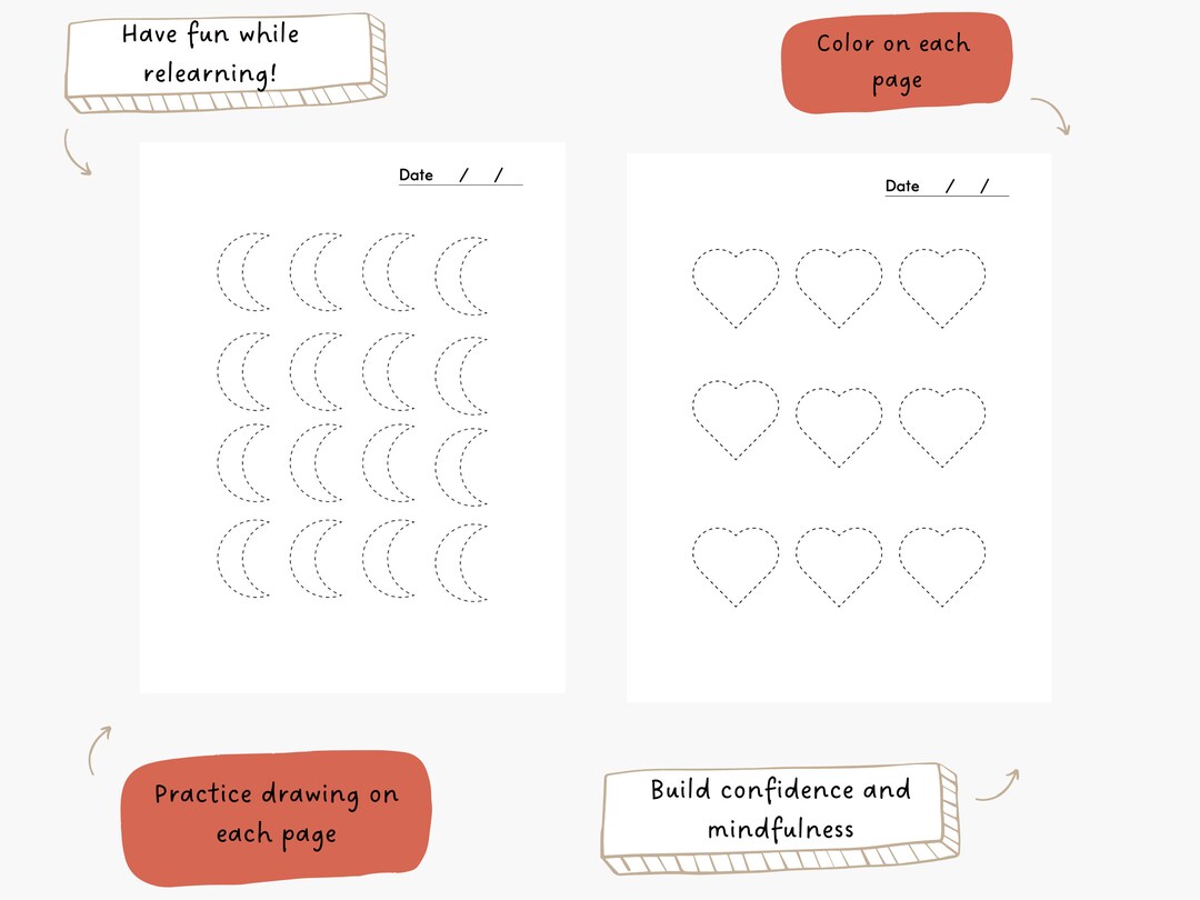 Printable Tracing Sheets for Adults tracing Shapes Etsy