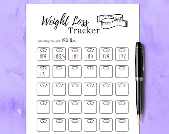Digital Weight Loss Tracker, Weight Loss Journal, Weight Loss chart, Pound Lost, Weightloss Tracker, Weight Loss Track, Printable Weighloss