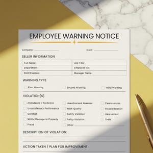 Modello di avviso di richiamo per i dipendenti modificabile, modulo disciplinare, modulo di segnalazione, modulo HR per la valutazione delle prestazioni dei dipendenti, modulo stampabile per la gestione dei dipendenti