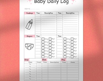 Editable Baby Daily Log. Printable Baby Daily Tracker. Baby & Toddler Daily Log. Babysitter Log. Daycare daily report. Baby Activity Log.