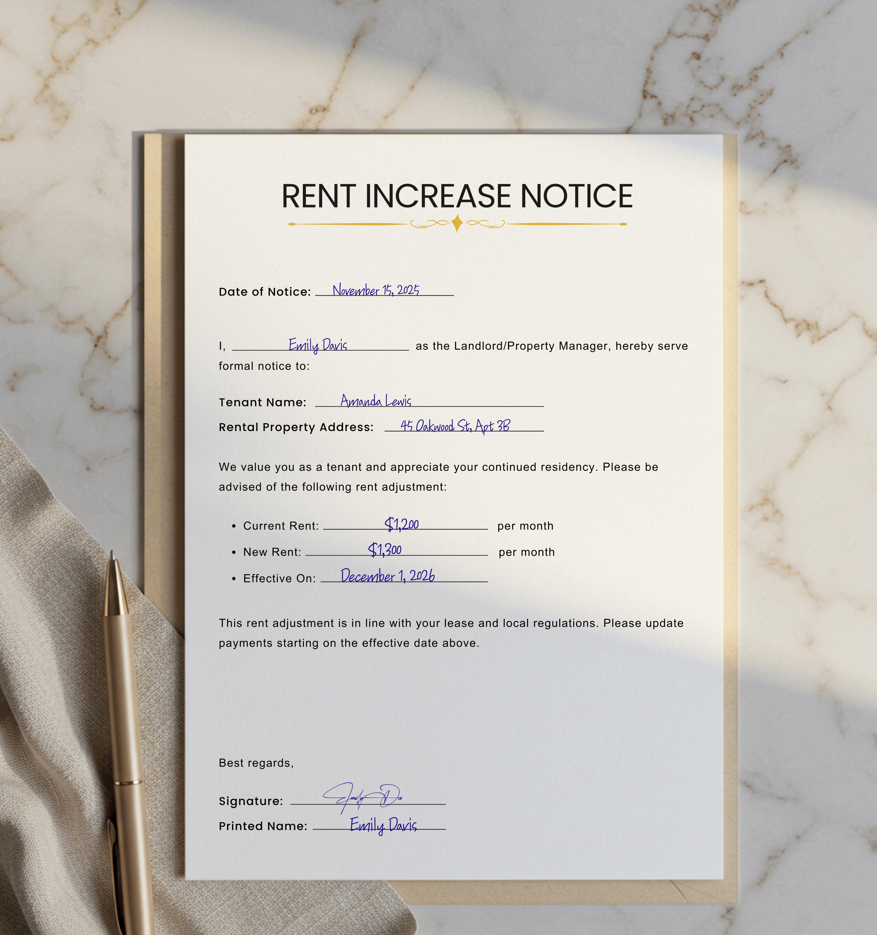 Printable Rent Increase Form.pdf Editable Rent Increase Form. Printable Rental Increase Notice. Rental ...