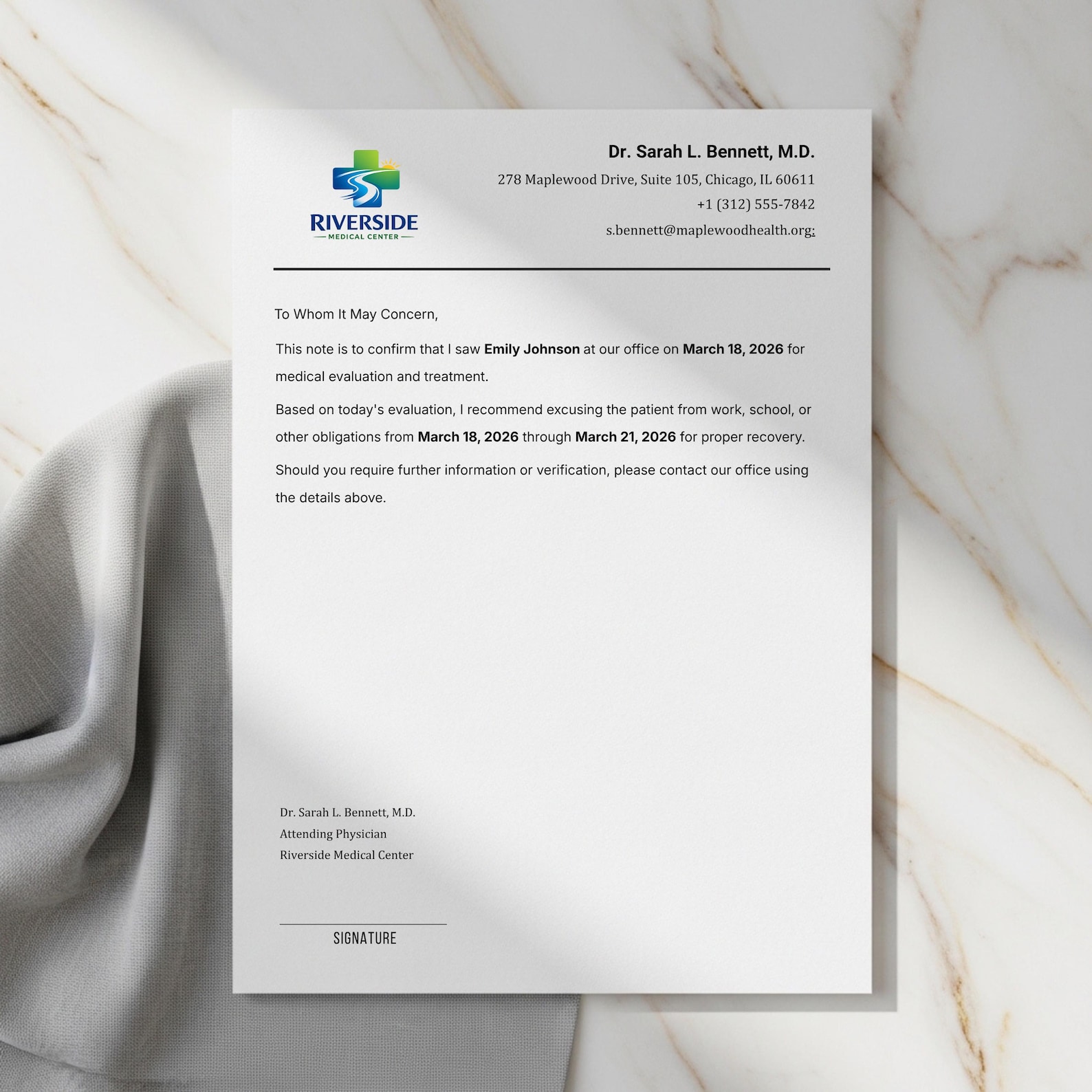 Editable Urgent Care Excuse Letter. Doctor Excuse Note Template ...