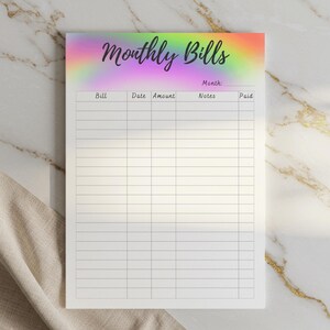 Bill Tracker, Monthly Bill Log, Bill Planner, Bill Management, Bill Payment Checklist, Bill Payment Tracker, Printable Bill Pay Organizer image 2