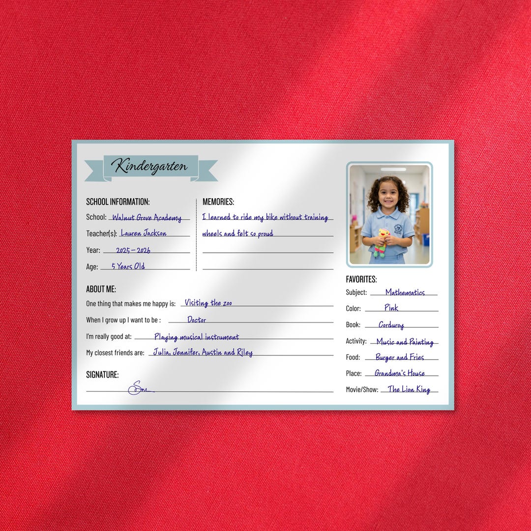Editable School Memory Box Pages, Memory Box Questionnaire, Editable ...
