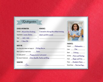 Editable School Memory Box Pages, Memory Box Questionnaire, Editable School Keepsake Folder Cover, Kids Interview Question, Memory Box Label