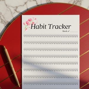 Minimalist Monthly Habit Tracker Printable – 30‑Day Challenge • Daily Routine & Goal Tracker PDF A4/Letter