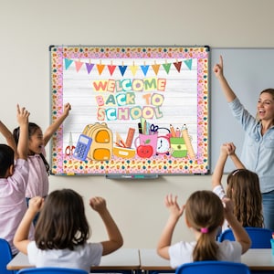 Welcome Back to School Bulletin Board Editable , Classroom Decor Door, Printable Bulletin Board Kit, First Day of School Classroom Decor