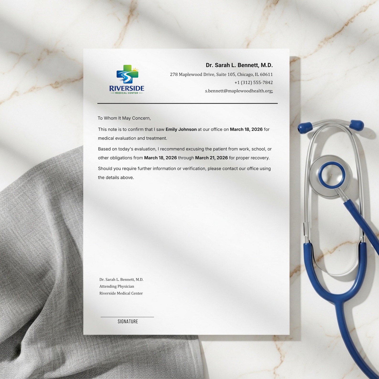 Editable Urgent Care Excuse Letter. Doctor Excuse Note Template ...